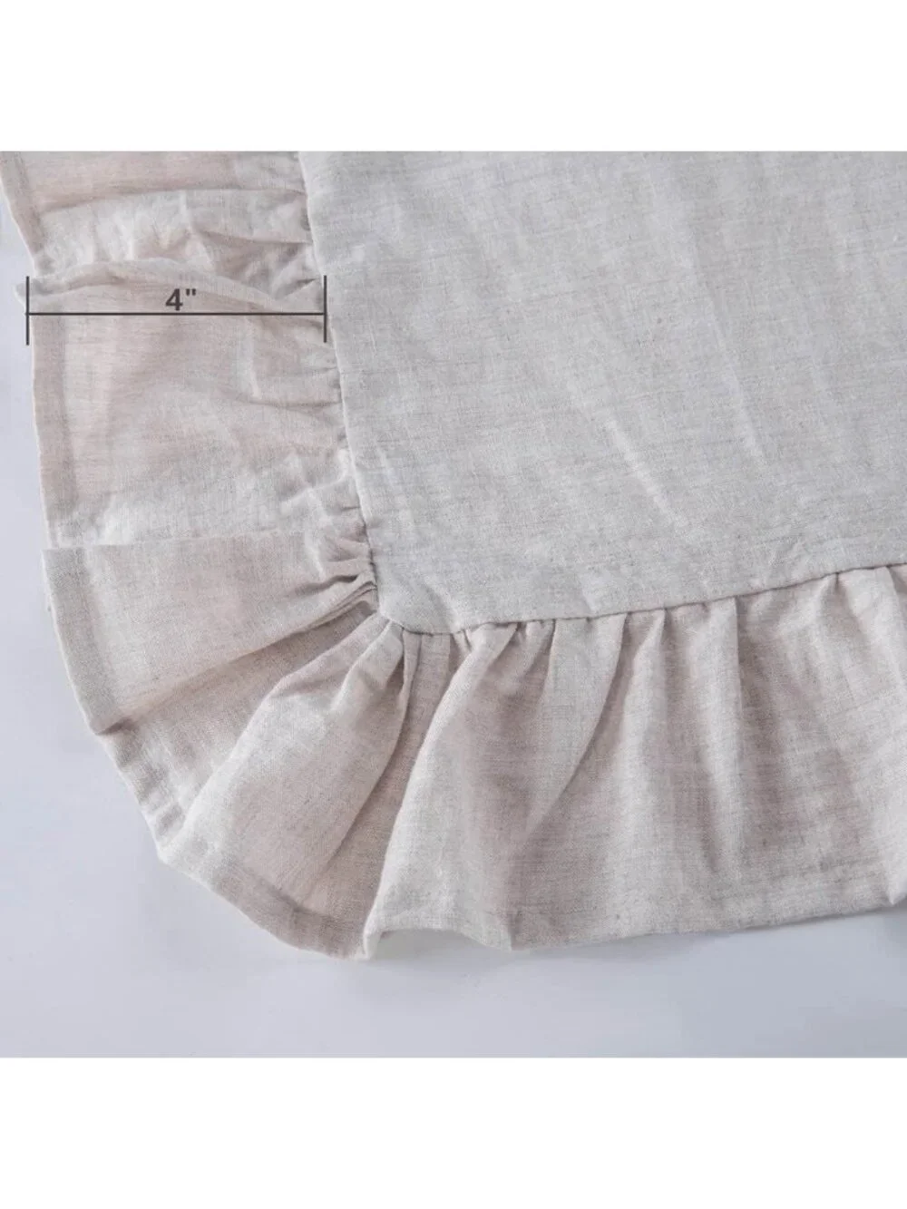 Set of 2 Super Soft Stone Washed French Linen Euro Pillow Shams, 26x26, Ruffled